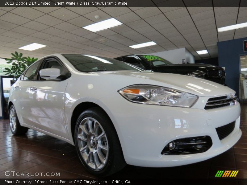 Bright White / Diesel Gray/Ceramic White 2013 Dodge Dart Limited
