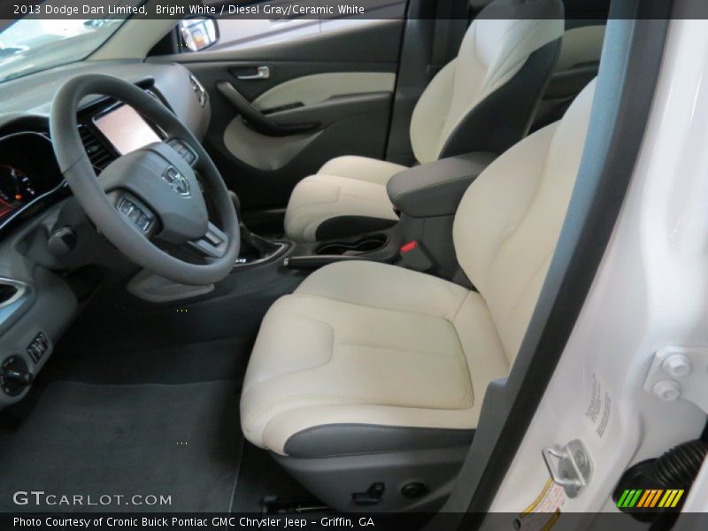 Bright White / Diesel Gray/Ceramic White 2013 Dodge Dart Limited