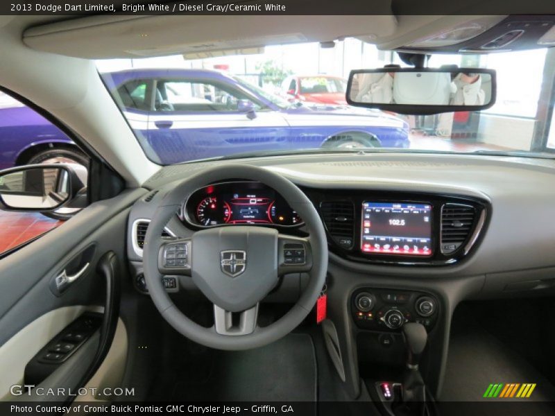 Bright White / Diesel Gray/Ceramic White 2013 Dodge Dart Limited