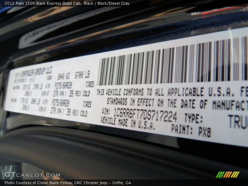 Black / Black/Diesel Gray 2013 Ram 1500 Black Express Quad Cab