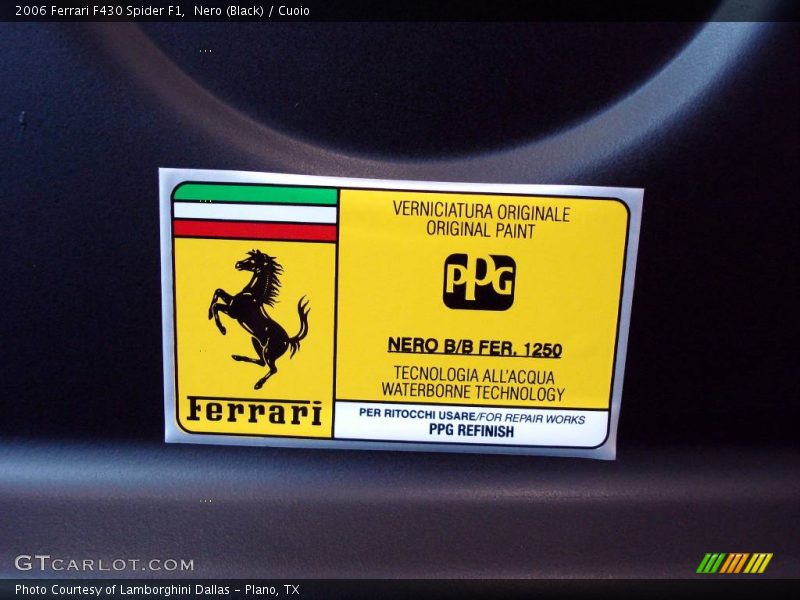 Nero (Black) / Cuoio 2006 Ferrari F430 Spider F1