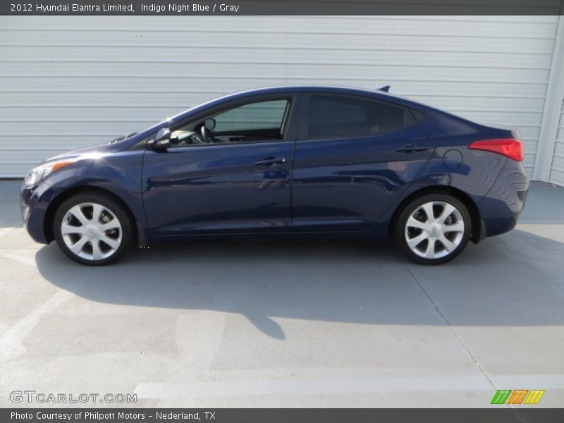 Indigo Night Blue / Gray 2012 Hyundai Elantra Limited