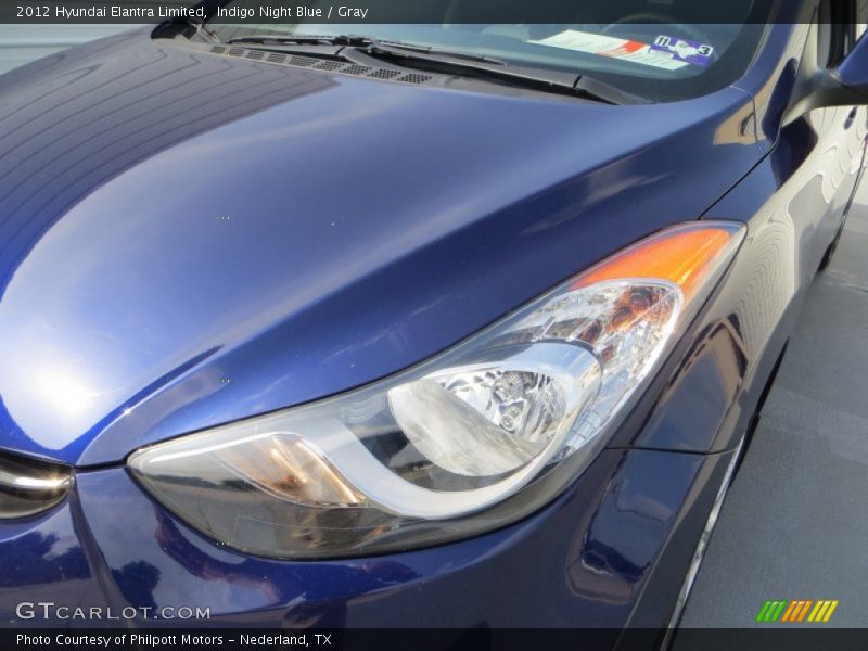 Indigo Night Blue / Gray 2012 Hyundai Elantra Limited