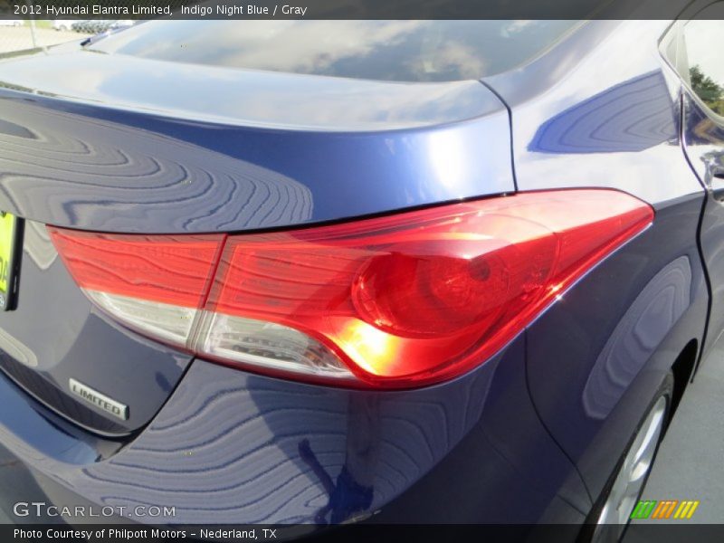 Indigo Night Blue / Gray 2012 Hyundai Elantra Limited