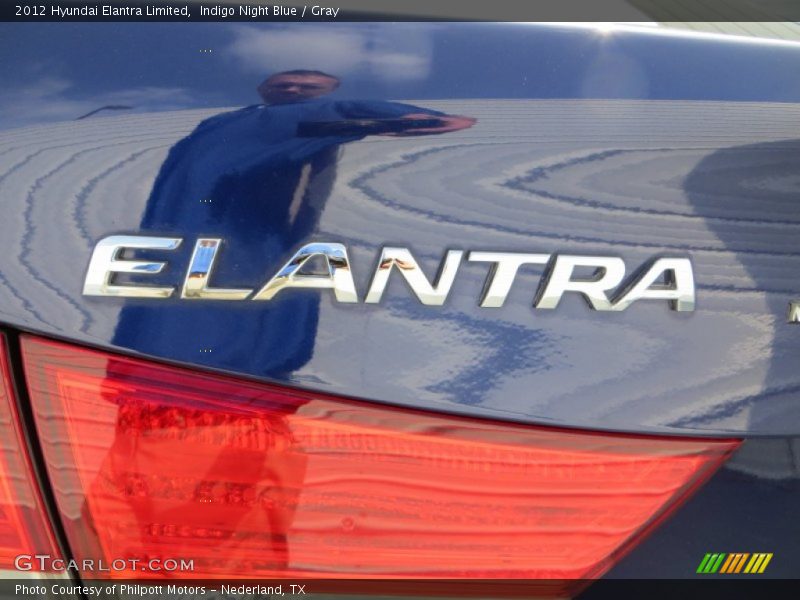 Indigo Night Blue / Gray 2012 Hyundai Elantra Limited