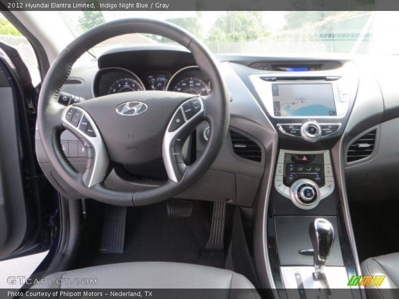 Indigo Night Blue / Gray 2012 Hyundai Elantra Limited