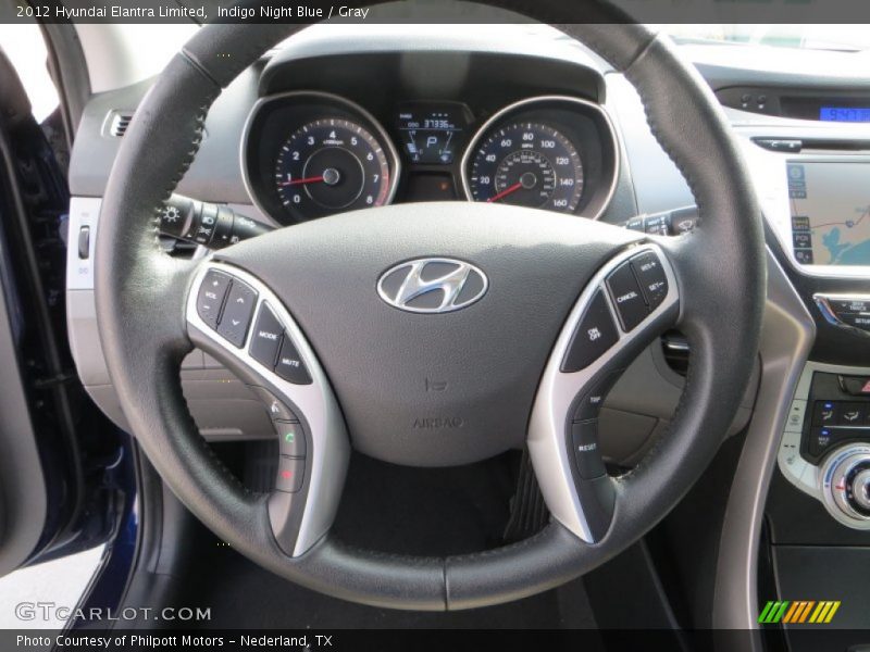 Indigo Night Blue / Gray 2012 Hyundai Elantra Limited