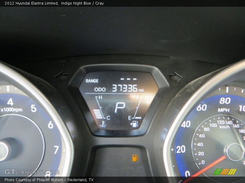Indigo Night Blue / Gray 2012 Hyundai Elantra Limited