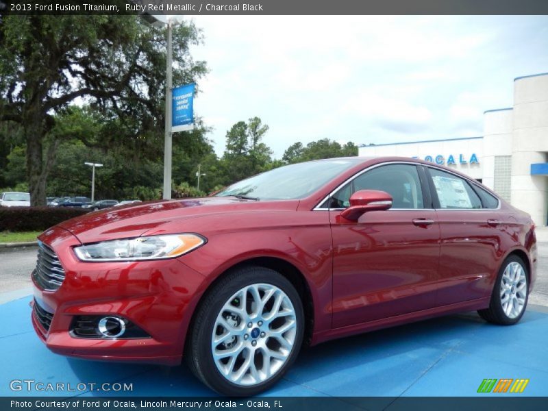 Ruby Red Metallic / Charcoal Black 2013 Ford Fusion Titanium