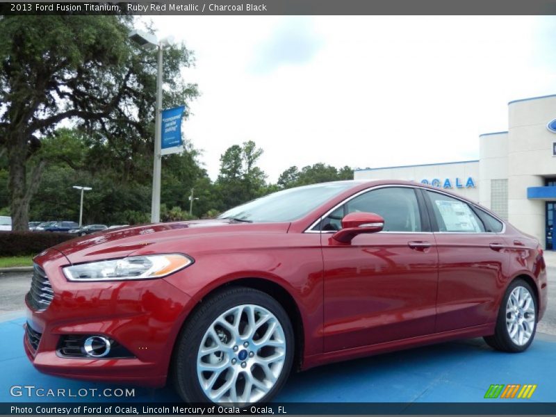 Ruby Red Metallic / Charcoal Black 2013 Ford Fusion Titanium