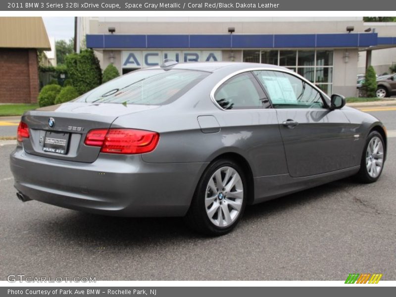 Space Gray Metallic / Coral Red/Black Dakota Leather 2011 BMW 3 Series 328i xDrive Coupe