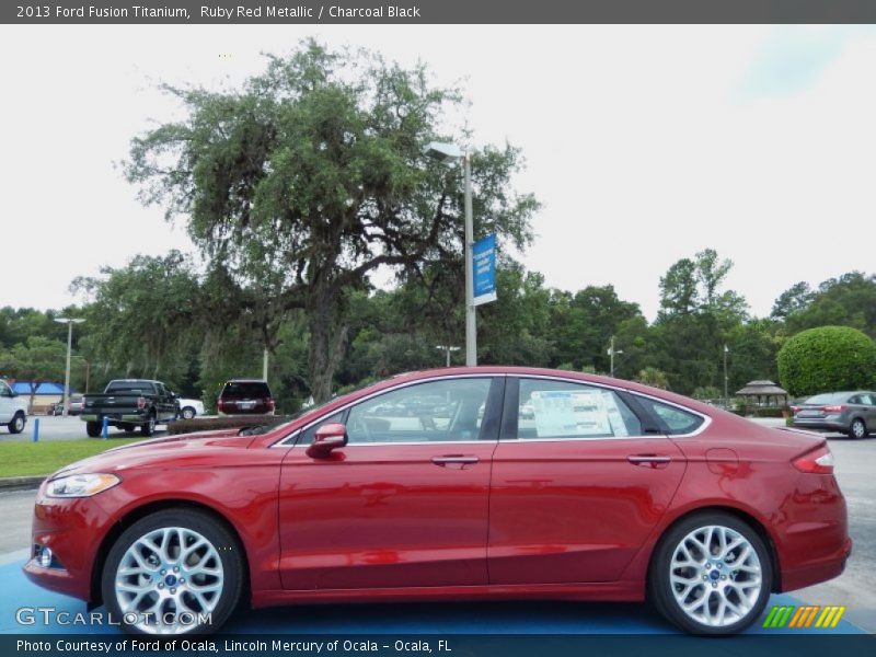 Ruby Red Metallic / Charcoal Black 2013 Ford Fusion Titanium