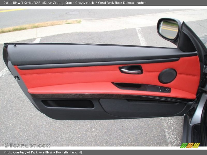 Space Gray Metallic / Coral Red/Black Dakota Leather 2011 BMW 3 Series 328i xDrive Coupe
