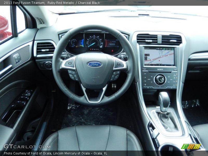Ruby Red Metallic / Charcoal Black 2013 Ford Fusion Titanium