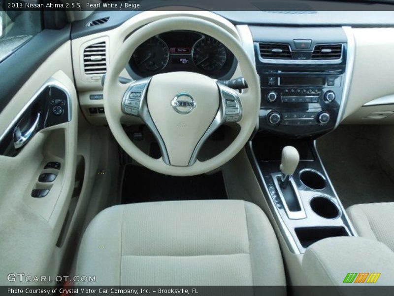 Pearl White / Beige 2013 Nissan Altima 2.5 S