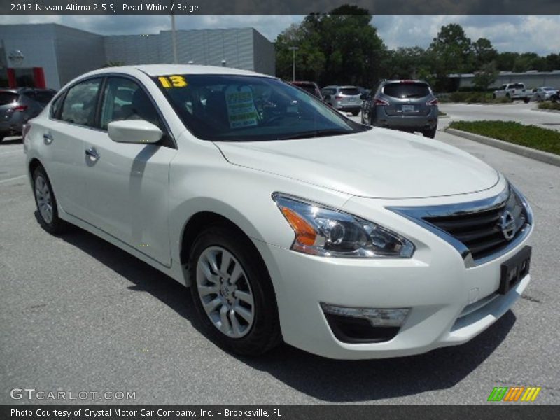 Pearl White / Beige 2013 Nissan Altima 2.5 S
