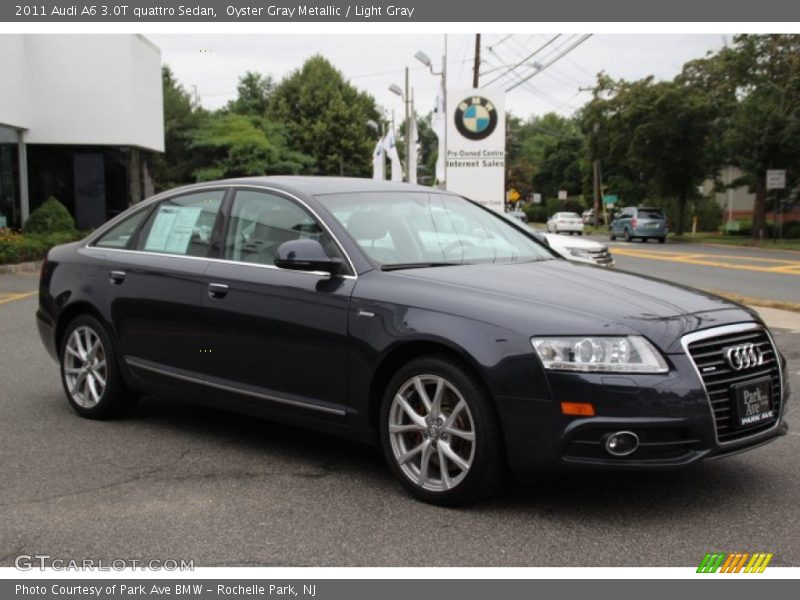 Oyster Gray Metallic / Light Gray 2011 Audi A6 3.0T quattro Sedan