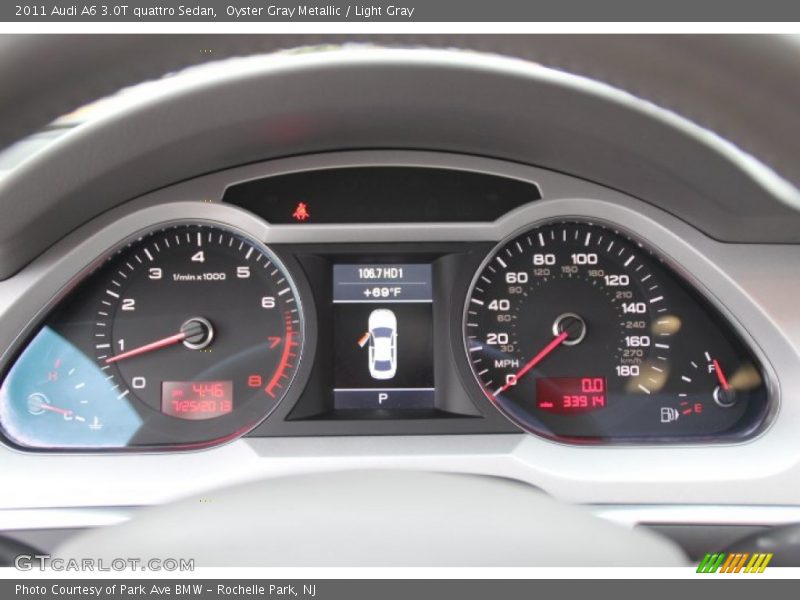 Oyster Gray Metallic / Light Gray 2011 Audi A6 3.0T quattro Sedan