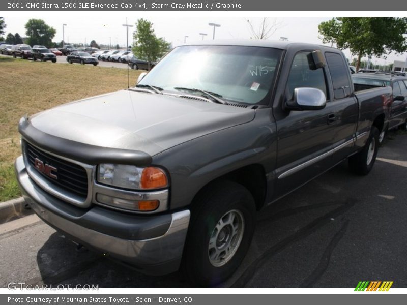 Storm Gray Metallic / Graphite 2001 GMC Sierra 1500 SLE Extended Cab 4x4