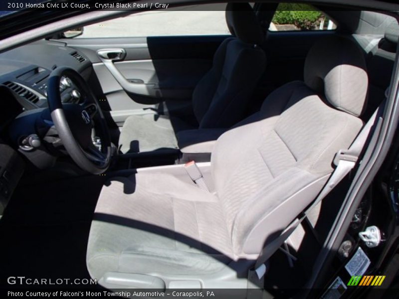 Crystal Black Pearl / Gray 2010 Honda Civic LX Coupe
