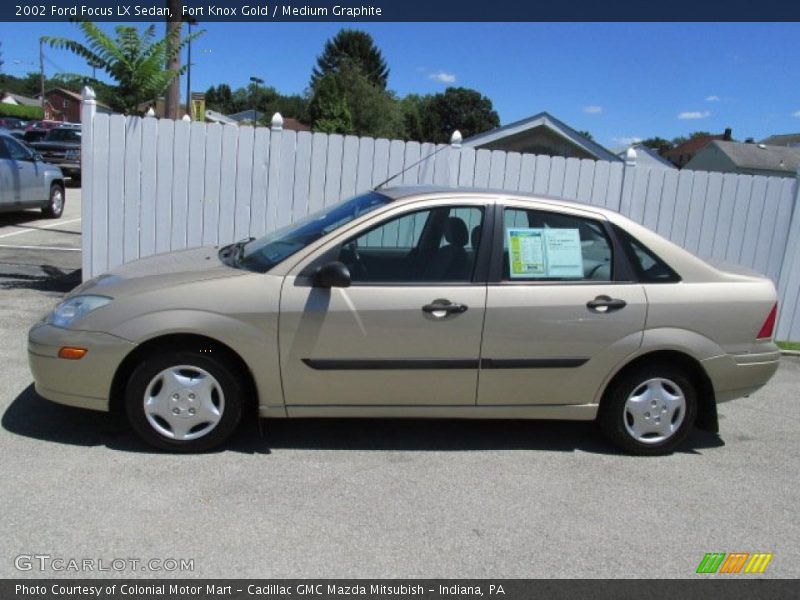 Fort Knox Gold / Medium Graphite 2002 Ford Focus LX Sedan