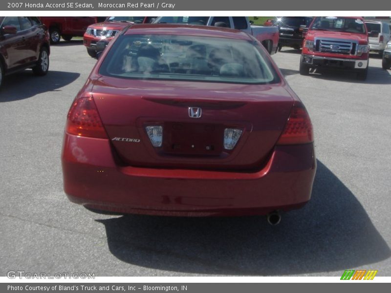 Moroccan Red Pearl / Gray 2007 Honda Accord SE Sedan