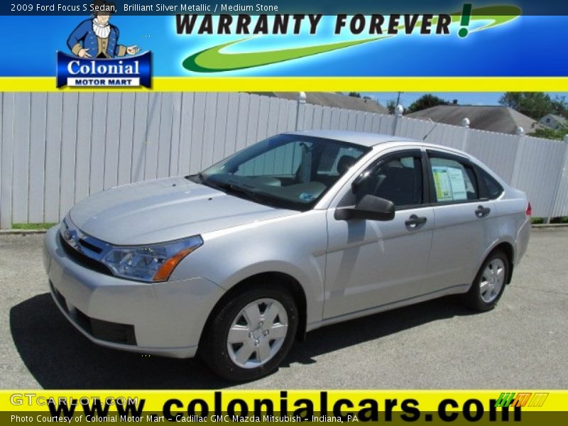 Brilliant Silver Metallic / Medium Stone 2009 Ford Focus S Sedan
