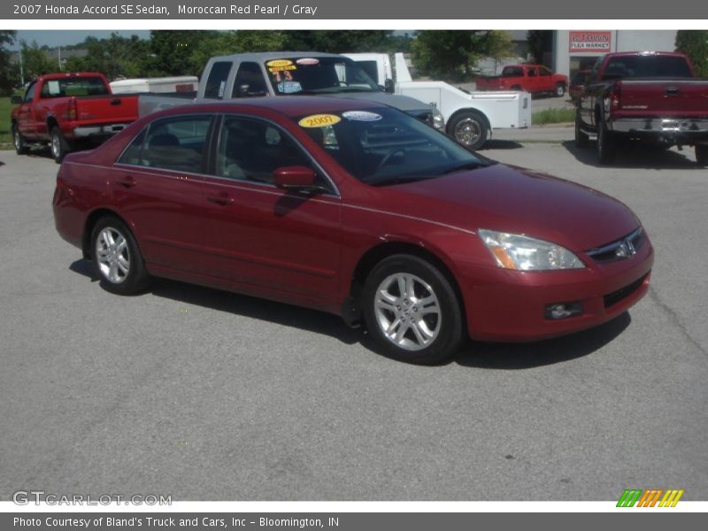 Moroccan Red Pearl / Gray 2007 Honda Accord SE Sedan