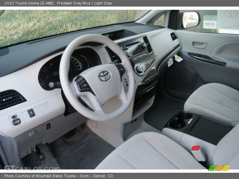 Predawn Gray Mica / Light Gray 2013 Toyota Sienna LE AWD