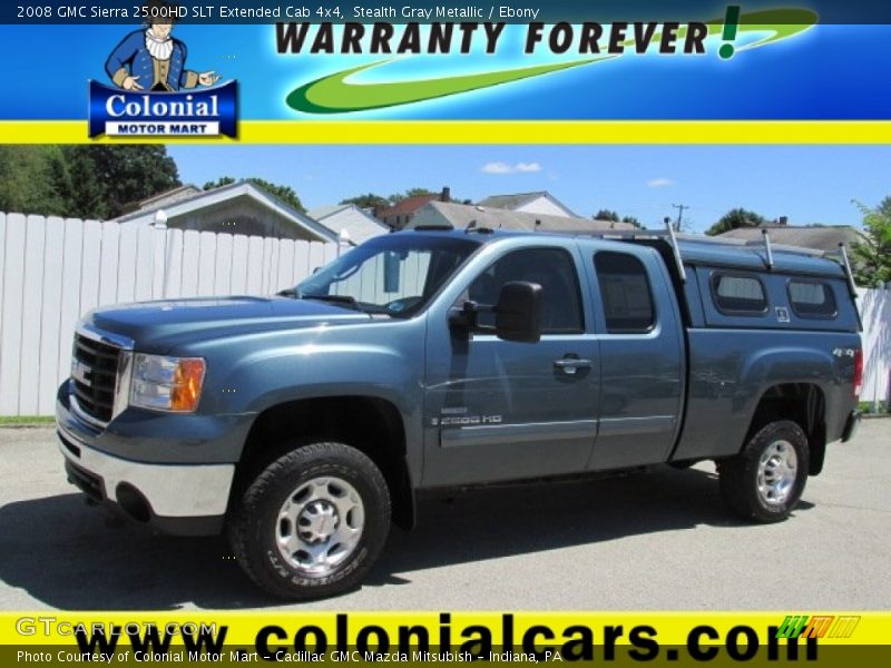 Stealth Gray Metallic / Ebony 2008 GMC Sierra 2500HD SLT Extended Cab 4x4