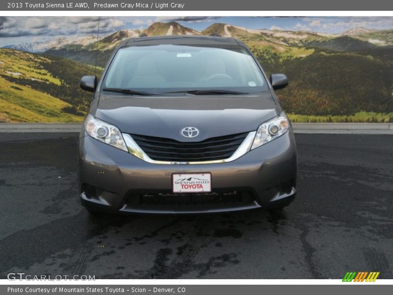 Predawn Gray Mica / Light Gray 2013 Toyota Sienna LE AWD