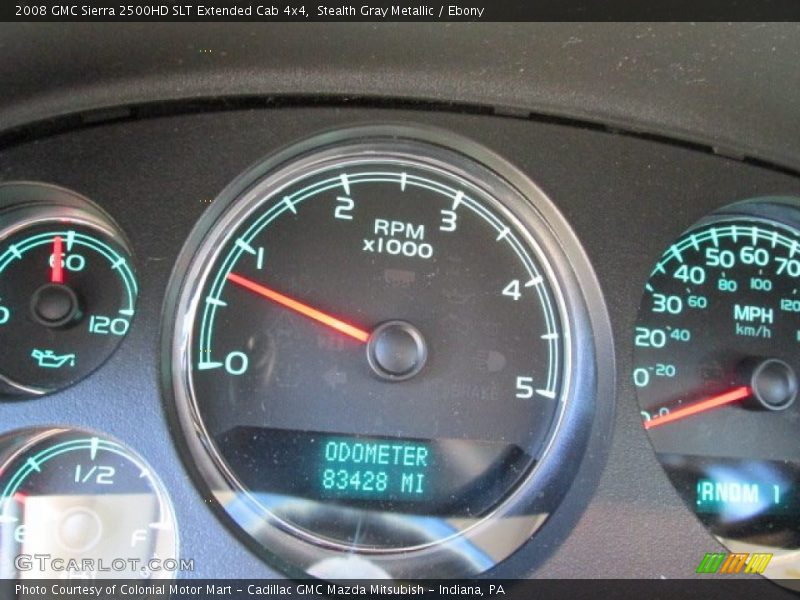 Stealth Gray Metallic / Ebony 2008 GMC Sierra 2500HD SLT Extended Cab 4x4