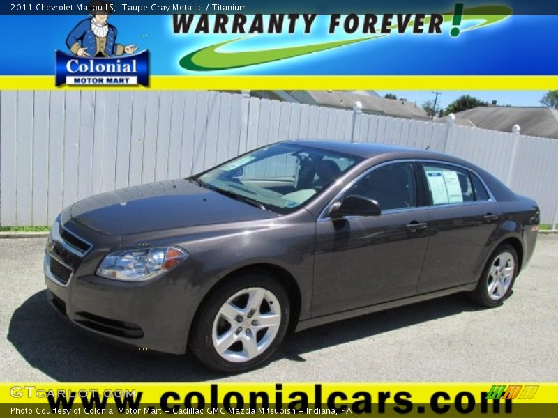 Taupe Gray Metallic / Titanium 2011 Chevrolet Malibu LS