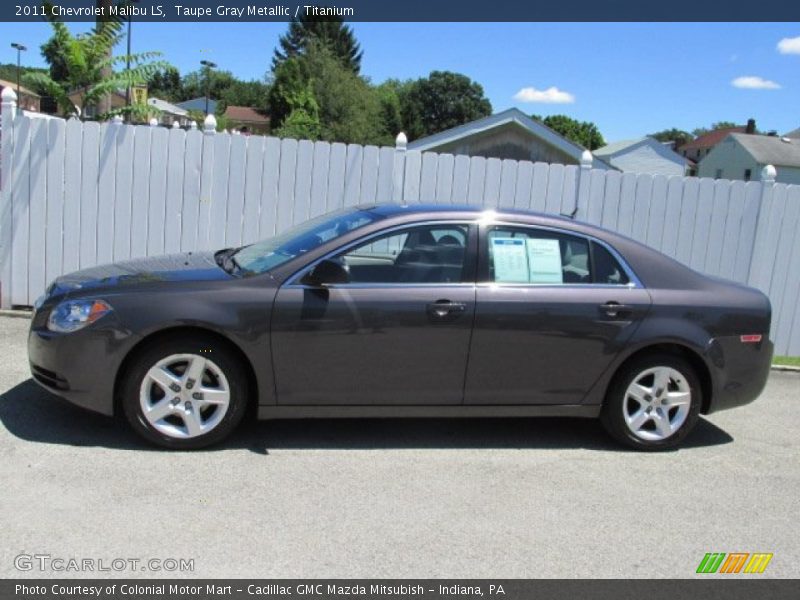Taupe Gray Metallic / Titanium 2011 Chevrolet Malibu LS