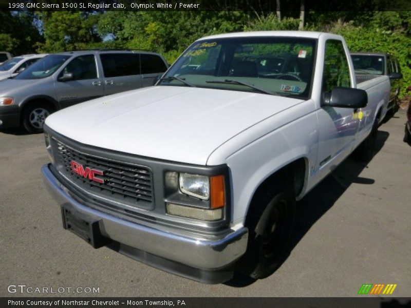 Olympic White / Pewter 1998 GMC Sierra 1500 SL Regular Cab