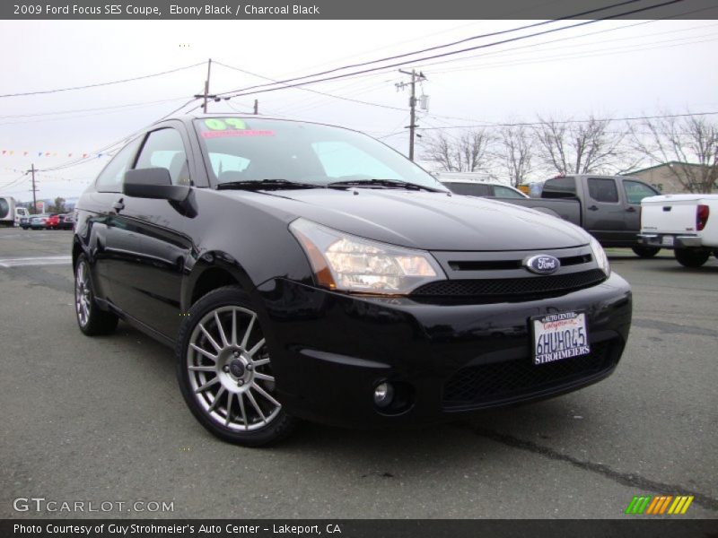 Ebony Black / Charcoal Black 2009 Ford Focus SES Coupe