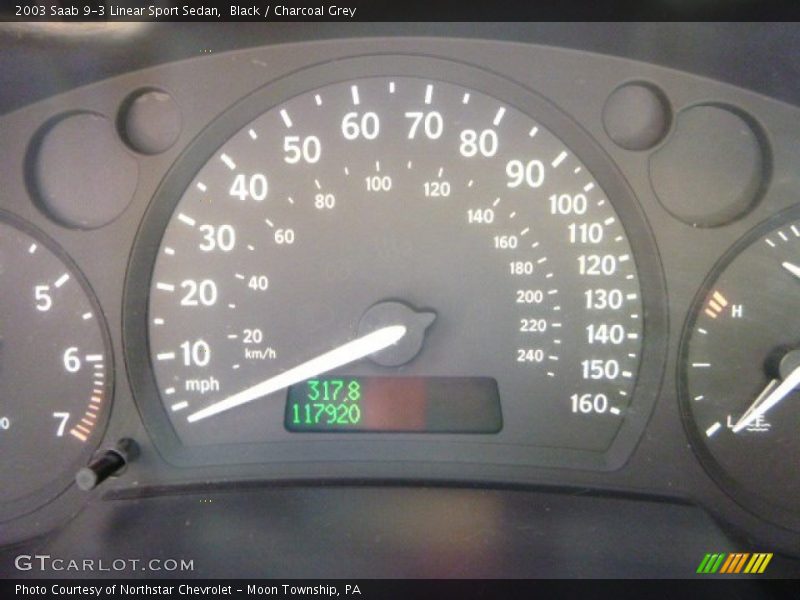 Black / Charcoal Grey 2003 Saab 9-3 Linear Sport Sedan