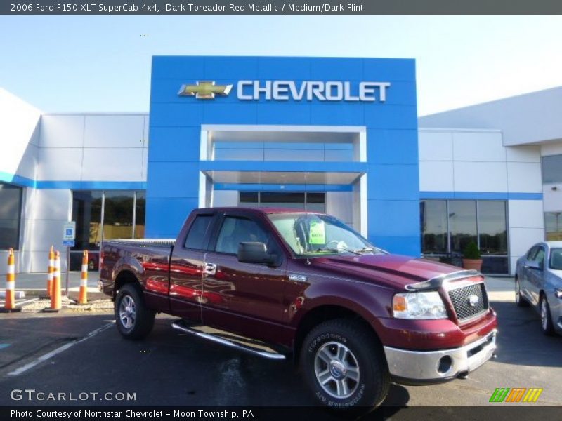 Dark Toreador Red Metallic / Medium/Dark Flint 2006 Ford F150 XLT SuperCab 4x4