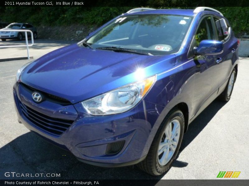 Iris Blue / Black 2011 Hyundai Tucson GLS