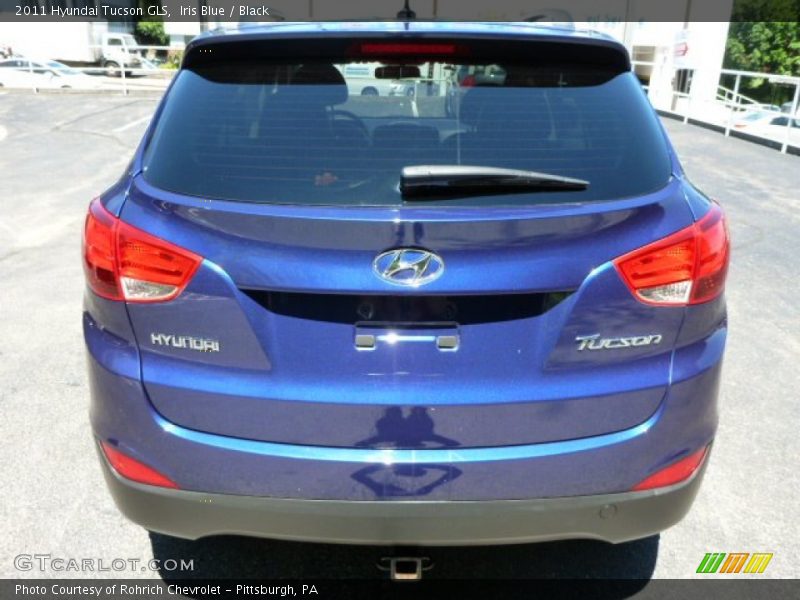 Iris Blue / Black 2011 Hyundai Tucson GLS