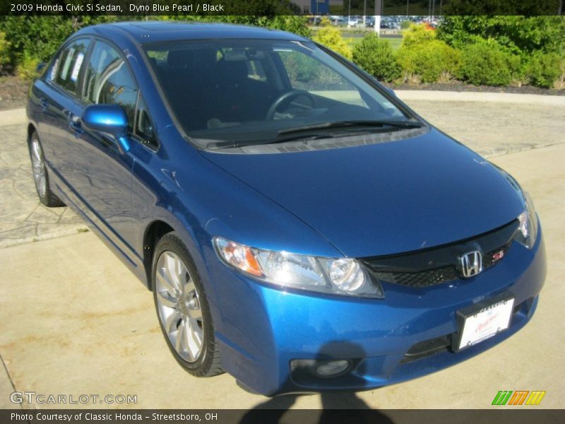 Dyno Blue Pearl / Black 2009 Honda Civic Si Sedan