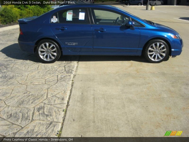 Dyno Blue Pearl / Black 2009 Honda Civic Si Sedan