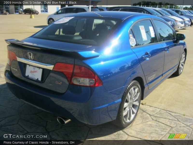 Dyno Blue Pearl / Black 2009 Honda Civic Si Sedan