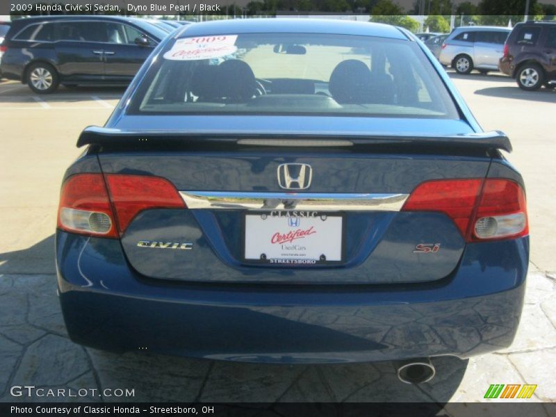Dyno Blue Pearl / Black 2009 Honda Civic Si Sedan