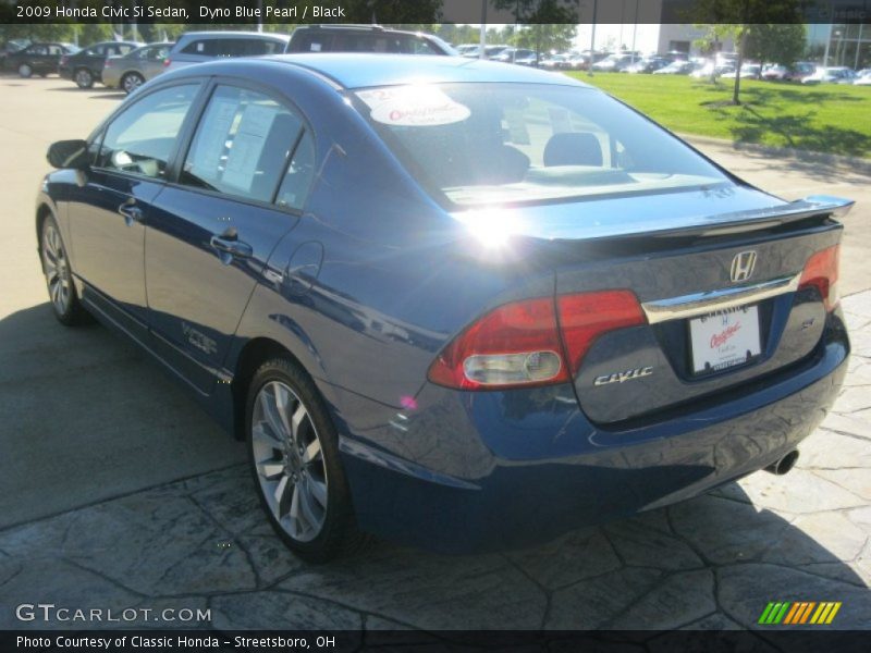 Dyno Blue Pearl / Black 2009 Honda Civic Si Sedan