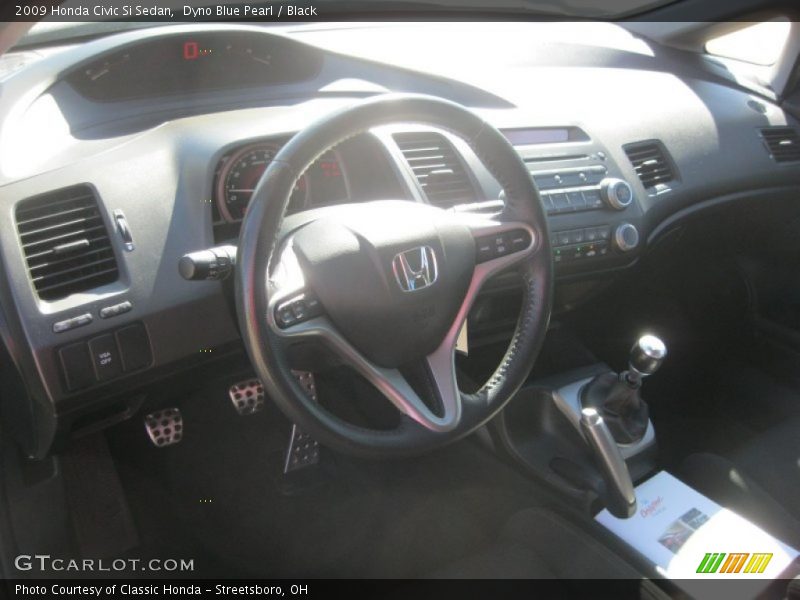 Dyno Blue Pearl / Black 2009 Honda Civic Si Sedan