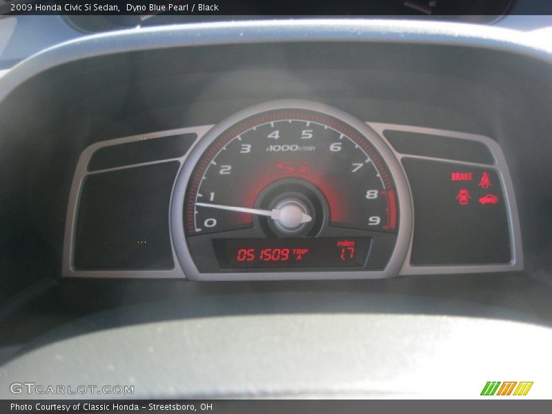 Dyno Blue Pearl / Black 2009 Honda Civic Si Sedan