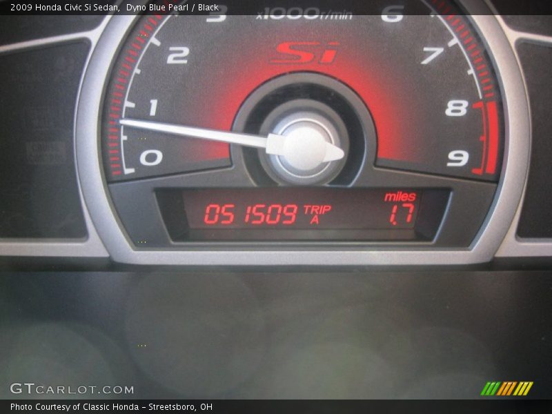 Dyno Blue Pearl / Black 2009 Honda Civic Si Sedan