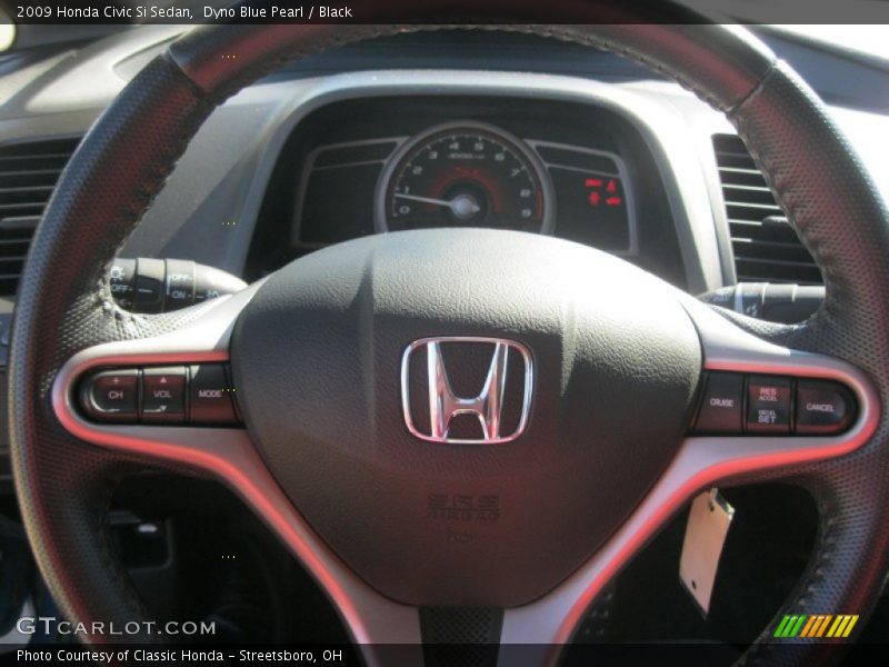 Dyno Blue Pearl / Black 2009 Honda Civic Si Sedan