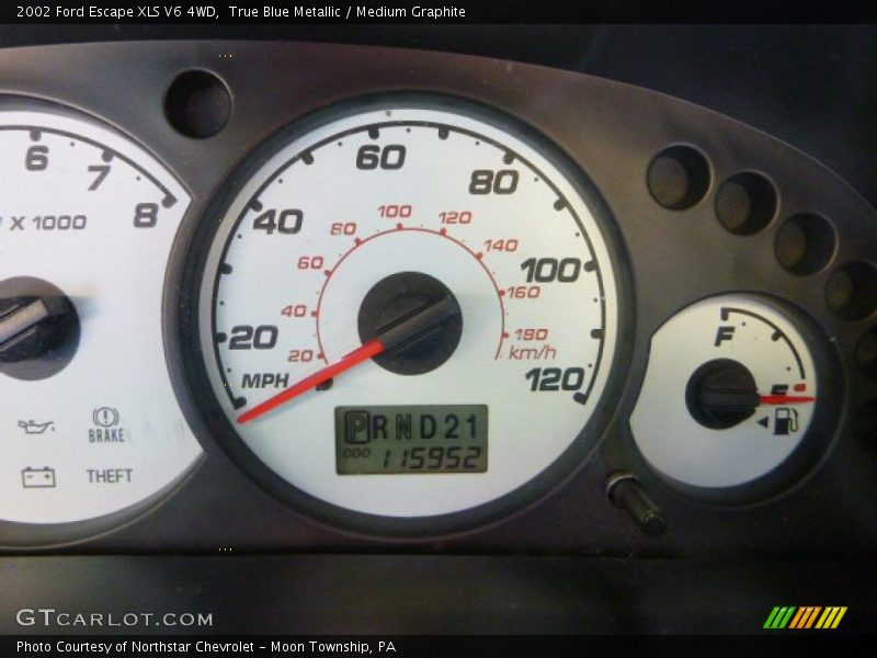 True Blue Metallic / Medium Graphite 2002 Ford Escape XLS V6 4WD